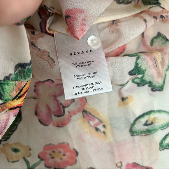 NWT Sezane Chemise Pierre in Aria Floral Print Button Up Blouse - Picture 7 of 10